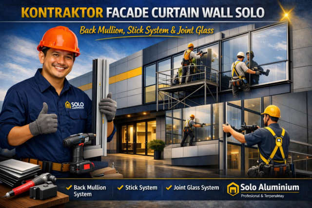 Smiling construction worker in an orange helmet holds a metal frame in front of a modern building under construction, with a cordless drill and tools in the foreground and a banner above reading the product name and features.